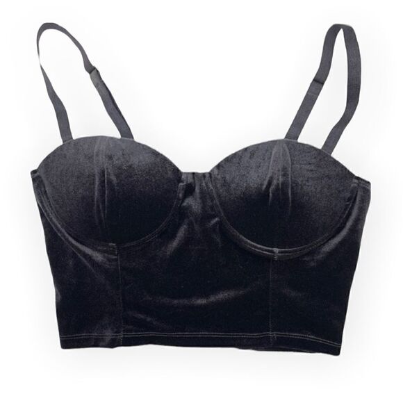 ❤️SOLD❤️Black Velvet Corset-Top |Size Medium| - Picture 1 of 6